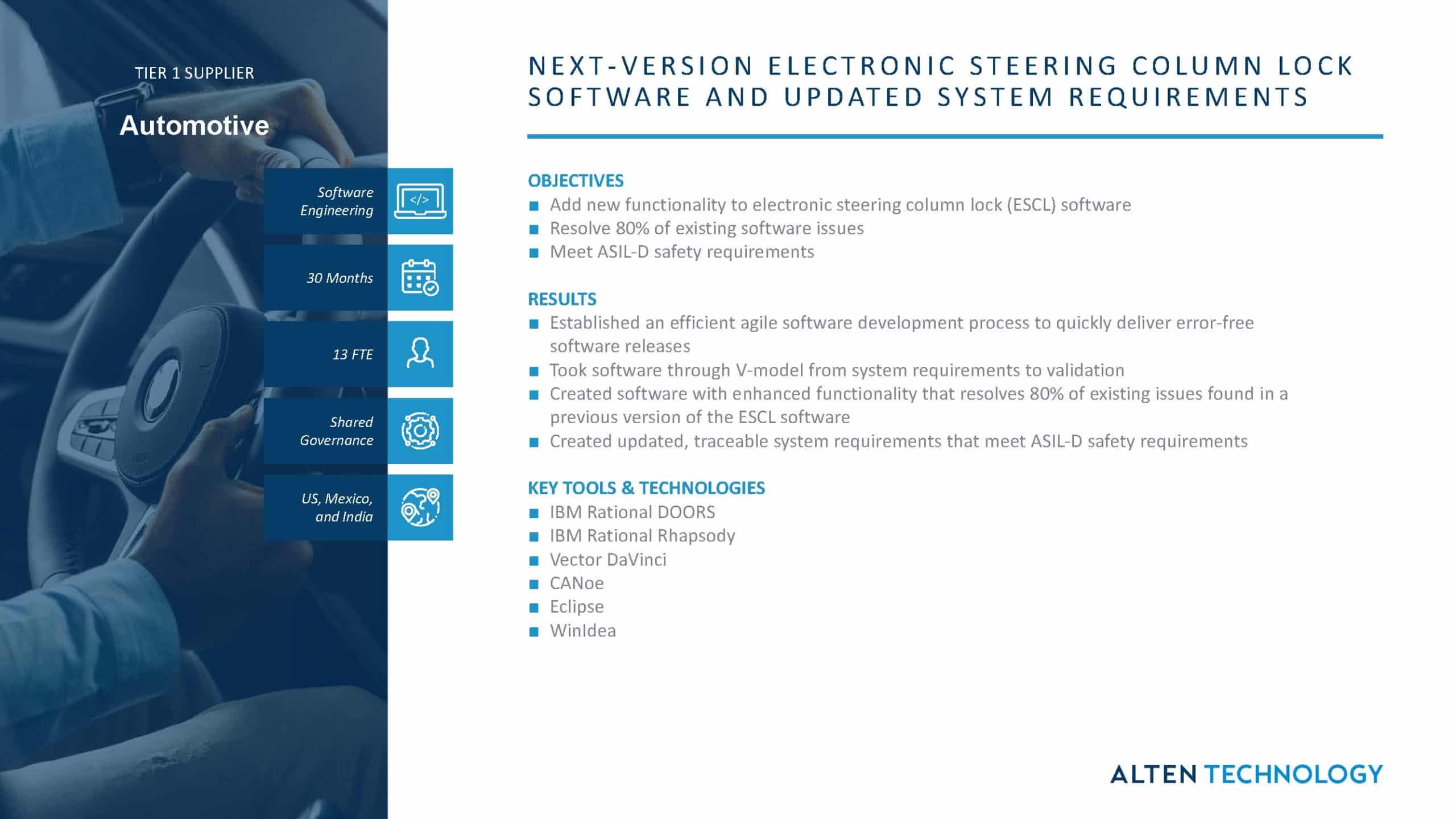 Next-Version Electronic Steering Column Lock Software and Updated System Requirements