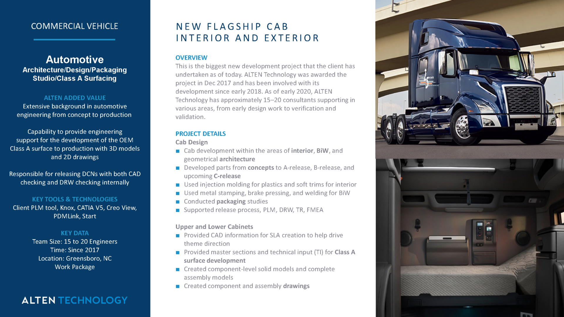 New flagship cab interior and exterior design by ALTEN Technology.