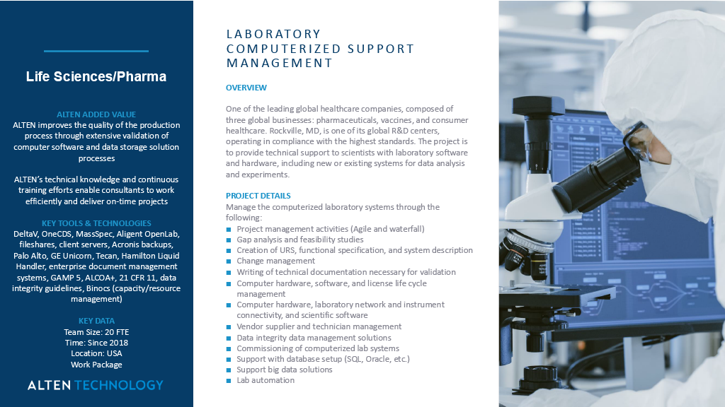 Laboratory Computerized Support Management