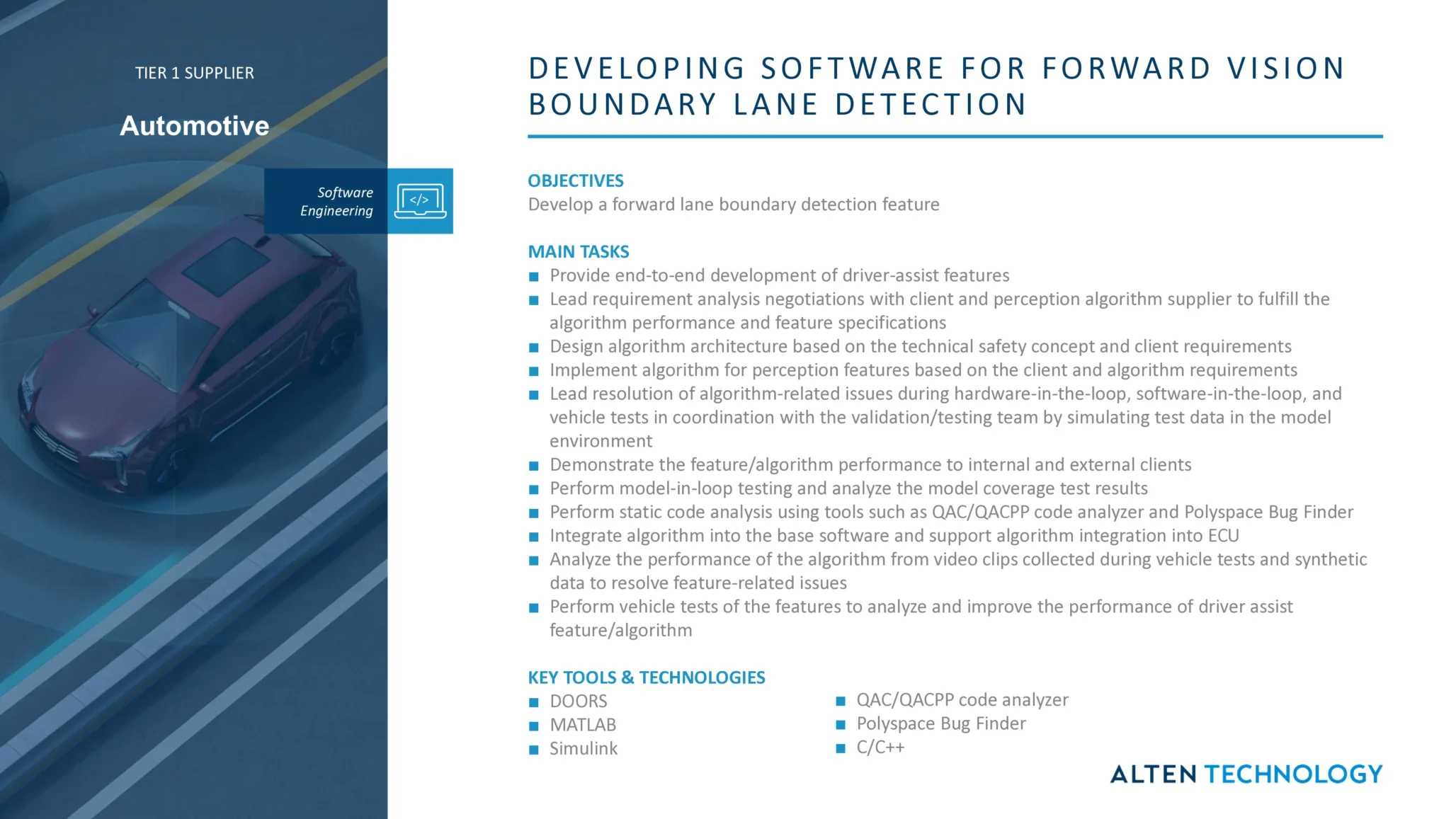 Developing Software for Forward Vision Boundary Lane Detection