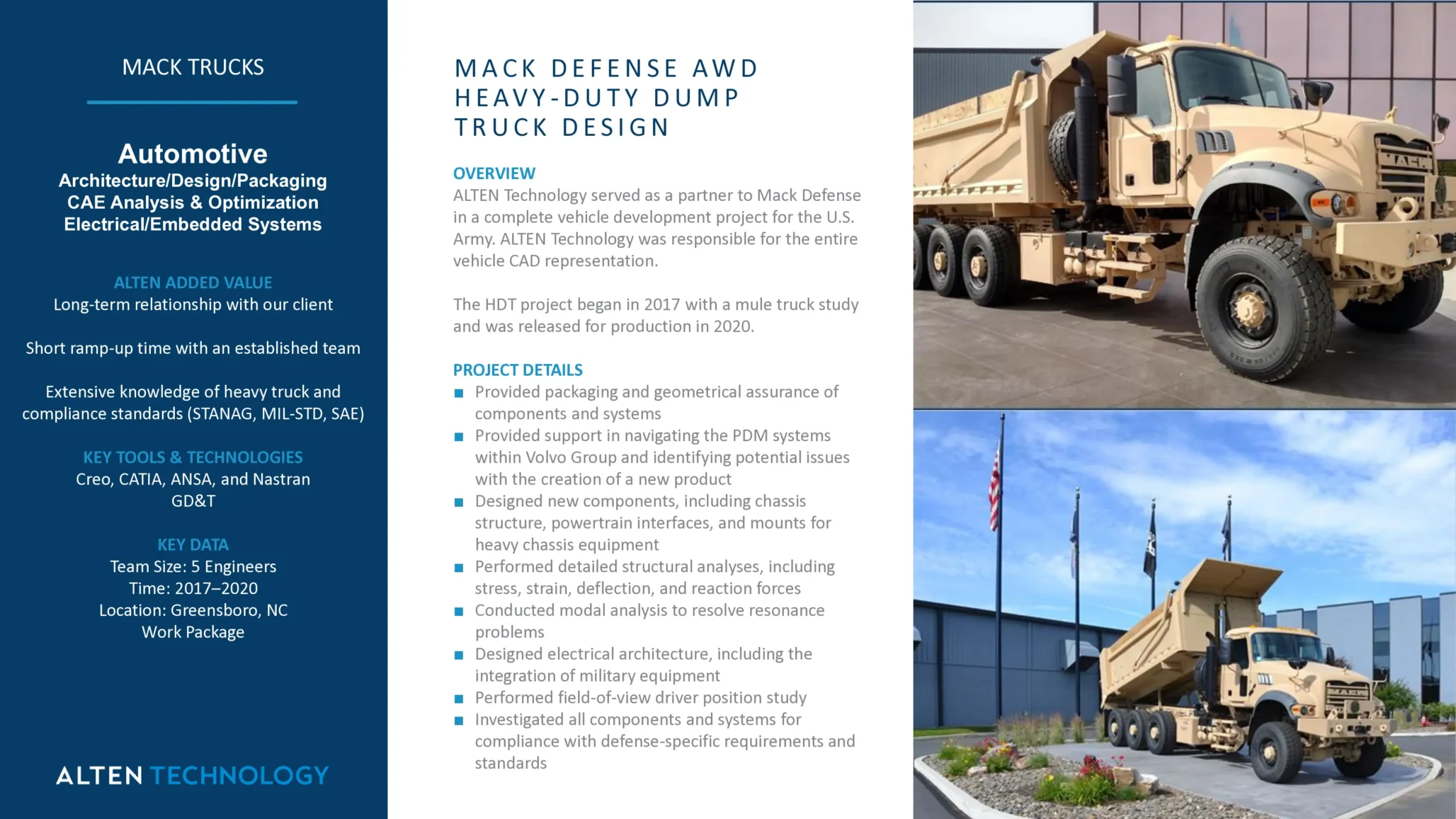 Mack Defense AWD Heavy-Duty Dump Truck Design