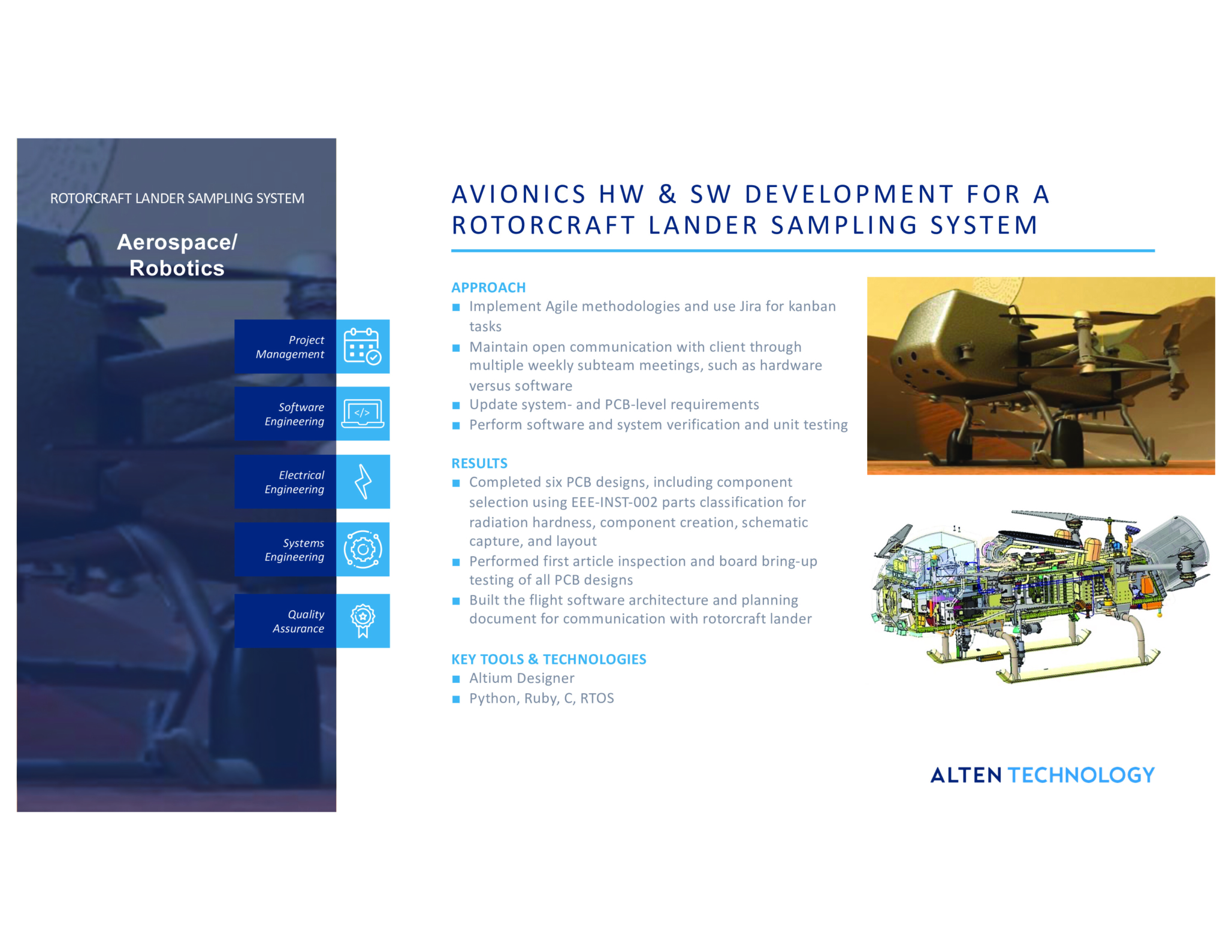 Advanced avionics hardware and software for rotorcraft lander sampling systems.