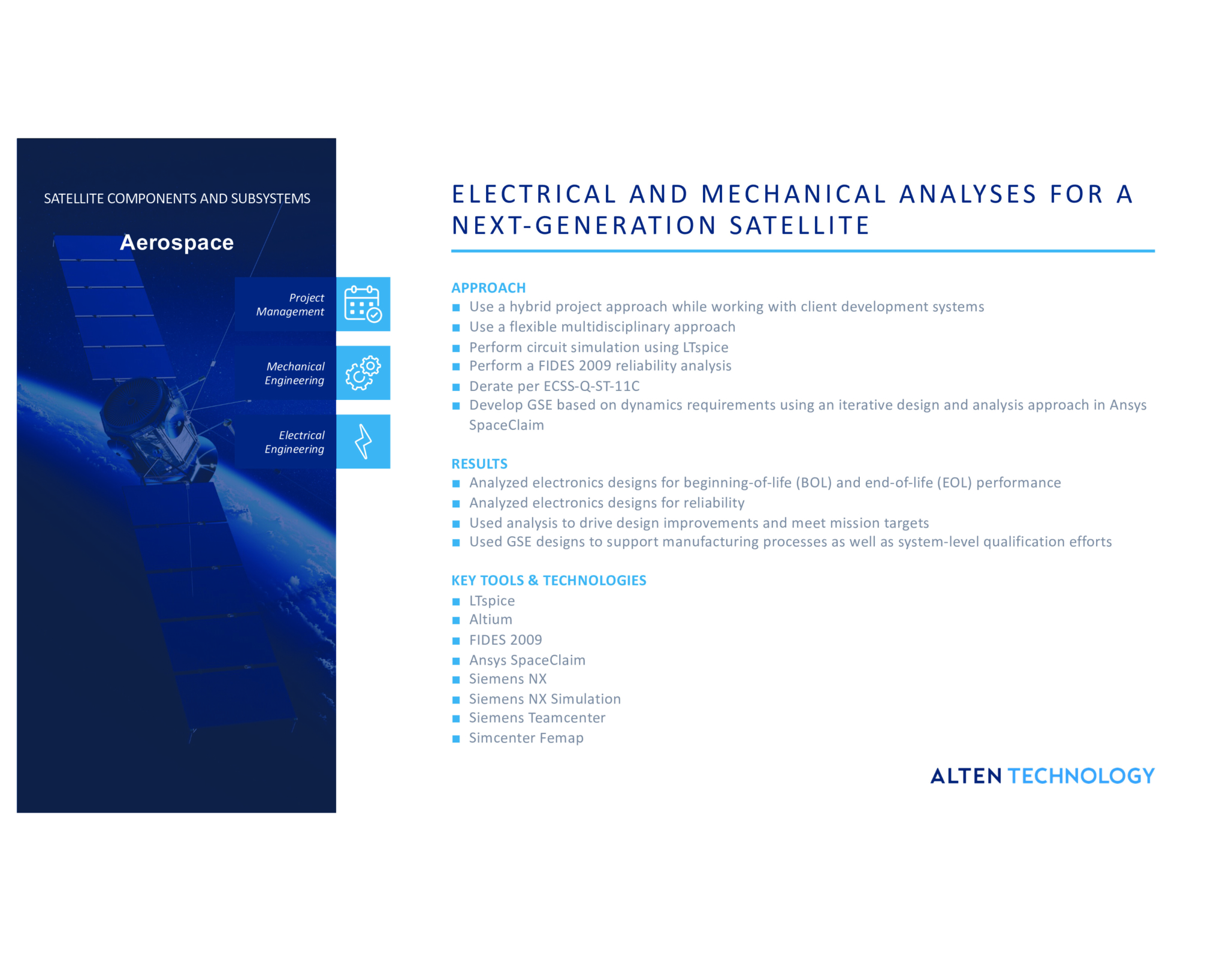 Electrical and Mechanical Analyses for Next-Generation Satellite by Altenusa.