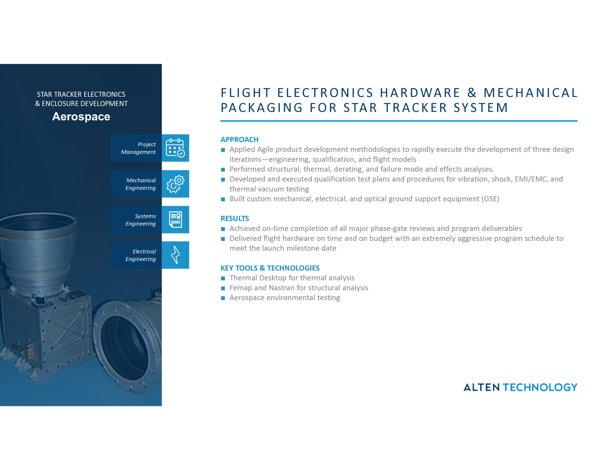 High-precision flight electronics hardware for star tracker systems in aerospace applications.