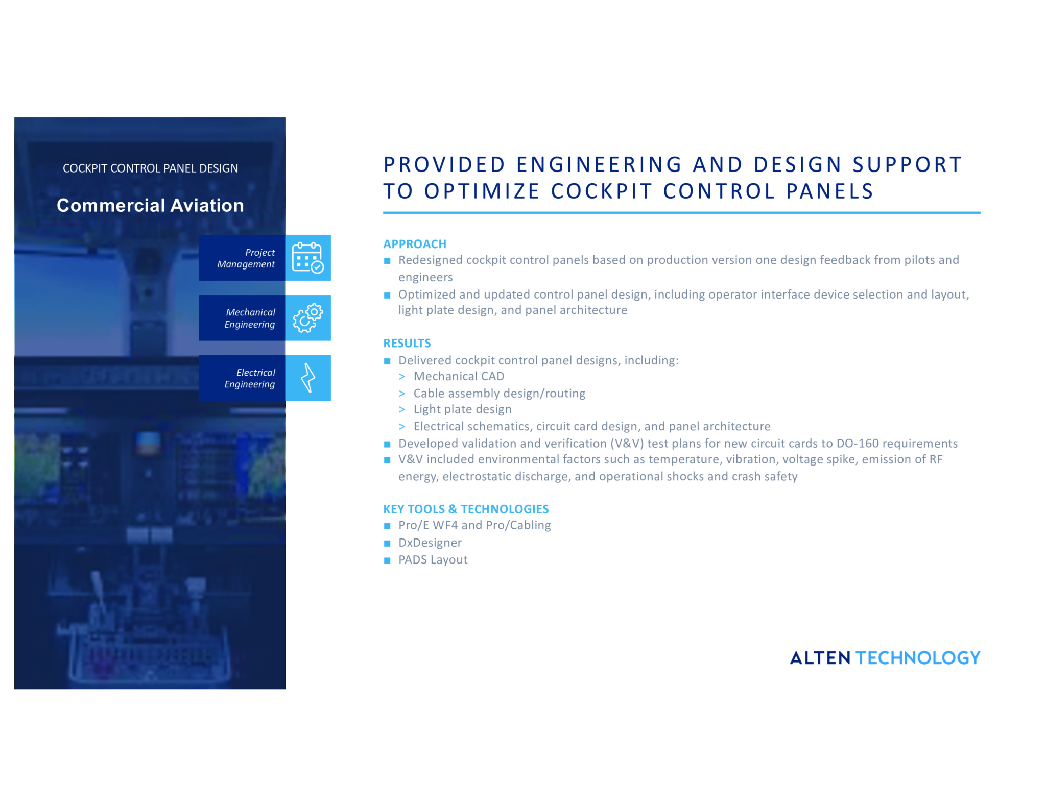 Provided Engineering and Design Support to Optimize Cockpit Control ...